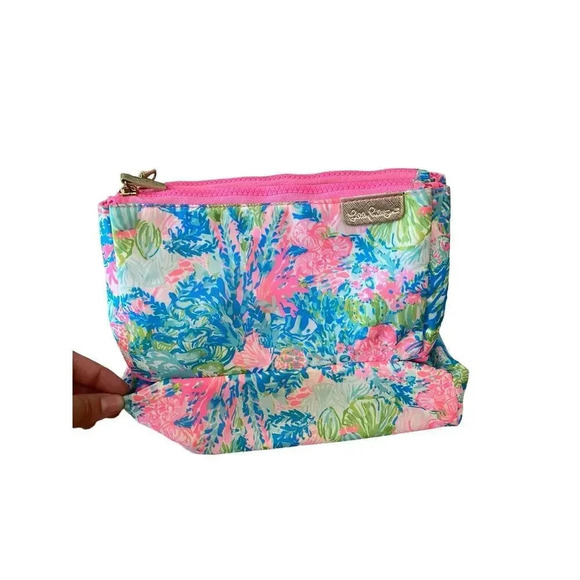 Lilly Pulitzer Fished My Wish Cosmetic Pouch Travel Zip Case - Picture 1 of 7